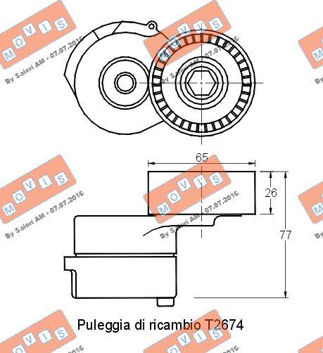 MOVIS AST2673 - Tendicinghia, Cinghia Poly-V www.autoricambi360.it