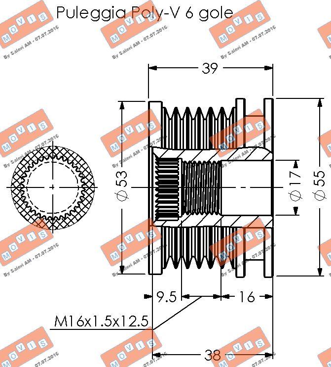 MOVIS AST2056 - Puleggia cinghia, Alternatore www.autoricambi360.it