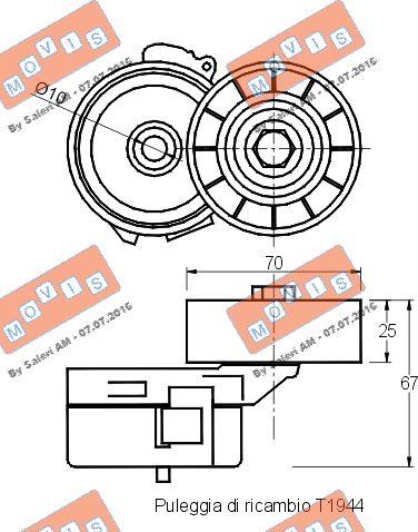 MOVIS AST2052 - Tendicinghia, Cinghia Poly-V www.autoricambi360.it