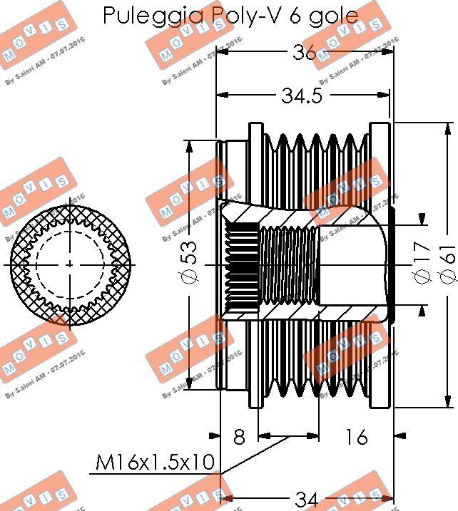 MOVIS AST2065 - Puleggia cinghia, Alternatore www.autoricambi360.it