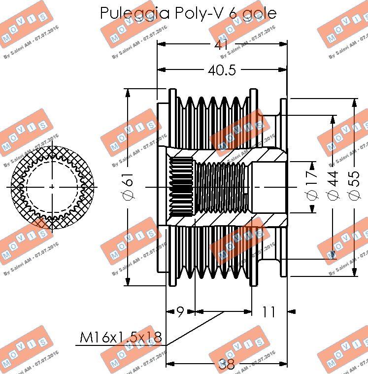 MOVIS AST2066 - Puleggia cinghia, Alternatore www.autoricambi360.it