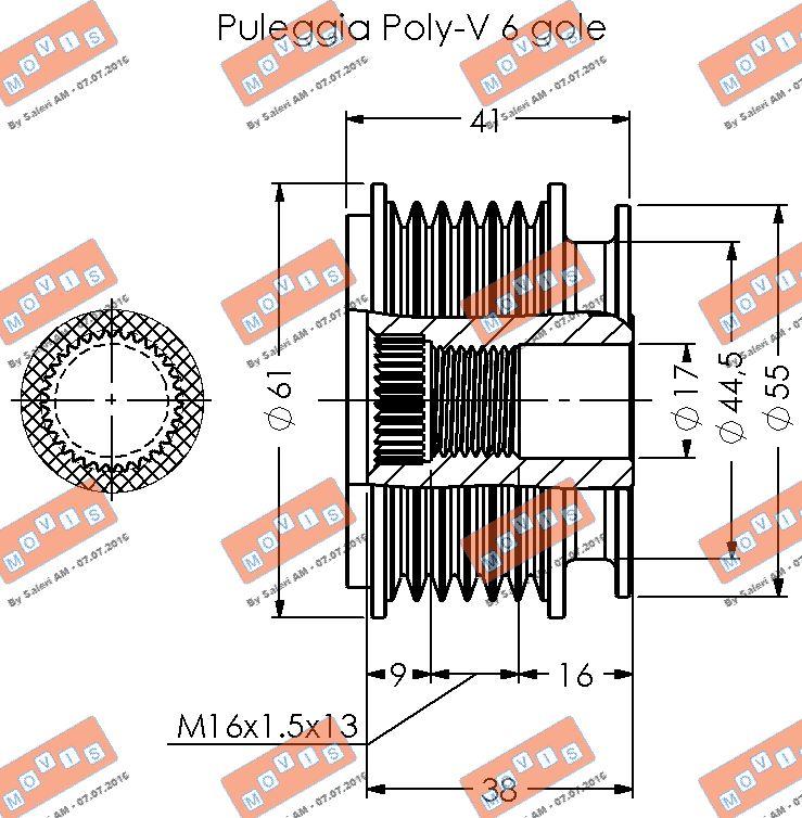 MOVIS AST2063 - Puleggia cinghia, Alternatore www.autoricambi360.it