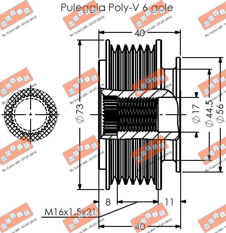 MOVIS AST2067 - Puleggia cinghia, Alternatore www.autoricambi360.it