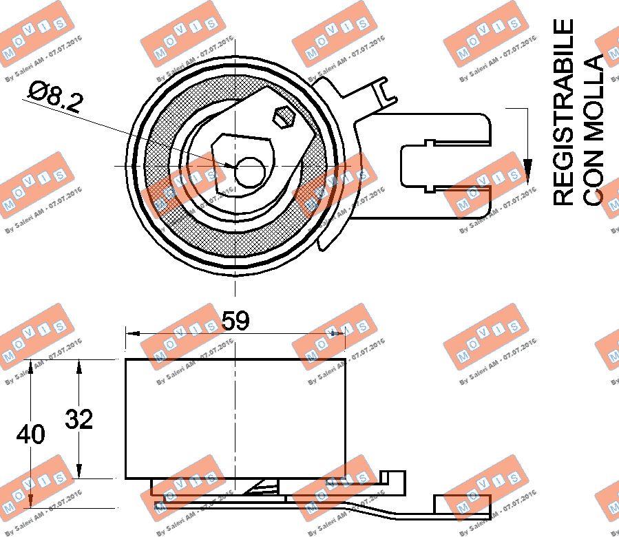 MOVIS AST2191 - Rullo tenditore, Cinghia dentata www.autoricambi360.it