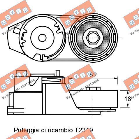 MOVIS AST2169 - Tendicinghia, Cinghia Poly-V www.autoricambi360.it