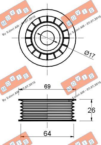 MOVIS AST2168 - Galoppino / Guidacinghia, Cinghia Poly-V www.autoricambi360.it