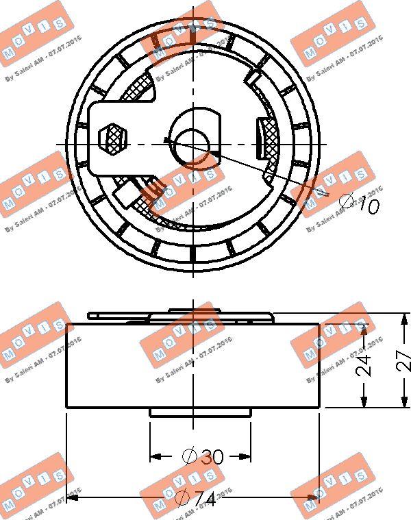 MOVIS AST2107 - Rullo tenditore, Cinghia dentata www.autoricambi360.it