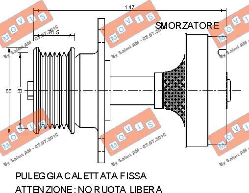 MOVIS AST2888 - Puleggia cinghia, Alternatore www.autoricambi360.it