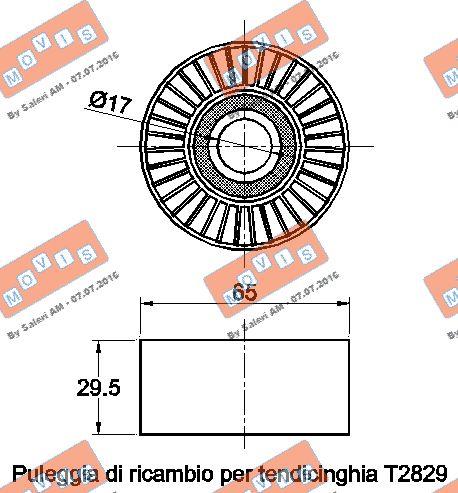 MOVIS AST2839 - Galoppino / Guidacinghia, Cinghia Poly-V www.autoricambi360.it