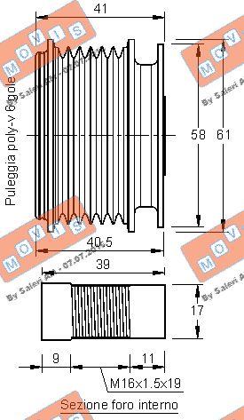 MOVIS AST2365 - Puleggia cinghia, Alternatore www.autoricambi360.it