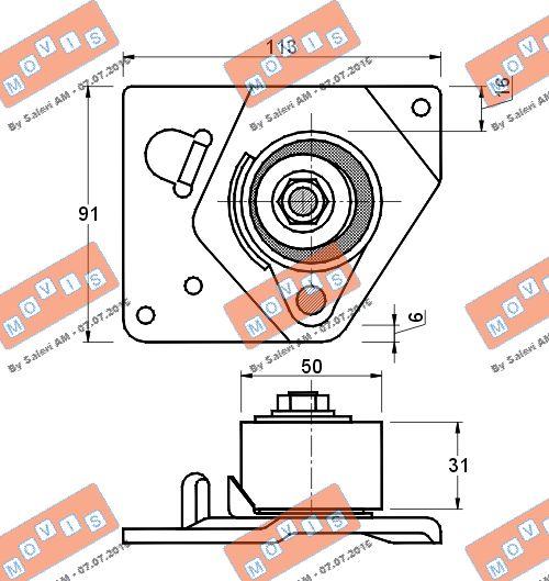 MOVIS AST2322 - Rullo tenditore, Cinghia dentata www.autoricambi360.it