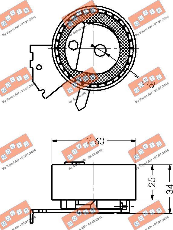 MOVIS AST2207 - Rullo tenditore, Cinghia dentata www.autoricambi360.it