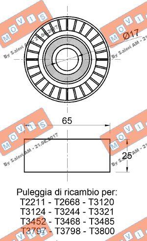 MOVIS AST2212 - Galoppino / Guidacinghia, Cinghia Poly-V www.autoricambi360.it