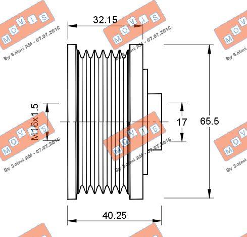 MOVIS AST2238/C - Puleggia cinghia, Alternatore www.autoricambi360.it