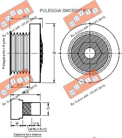 MOVIS AST2720 - Puleggia cinghia, Alternatore www.autoricambi360.it