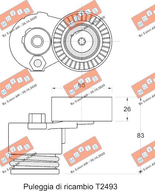 MOVIS AST2777 - Tendicinghia, Cinghia Poly-V www.autoricambi360.it