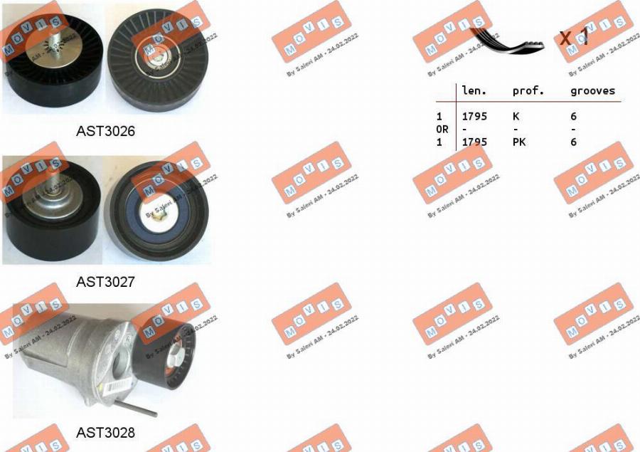 MOVIS ASTA0095 - Kit Cinghie Poly-V www.autoricambi360.it