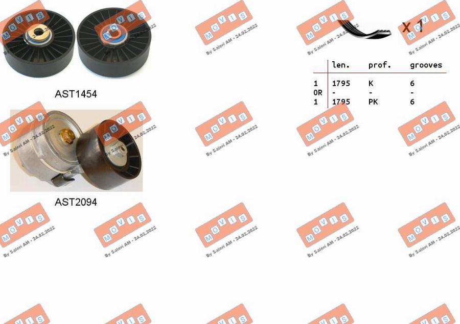 MOVIS ASTA0096 - Kit Cinghie Poly-V www.autoricambi360.it