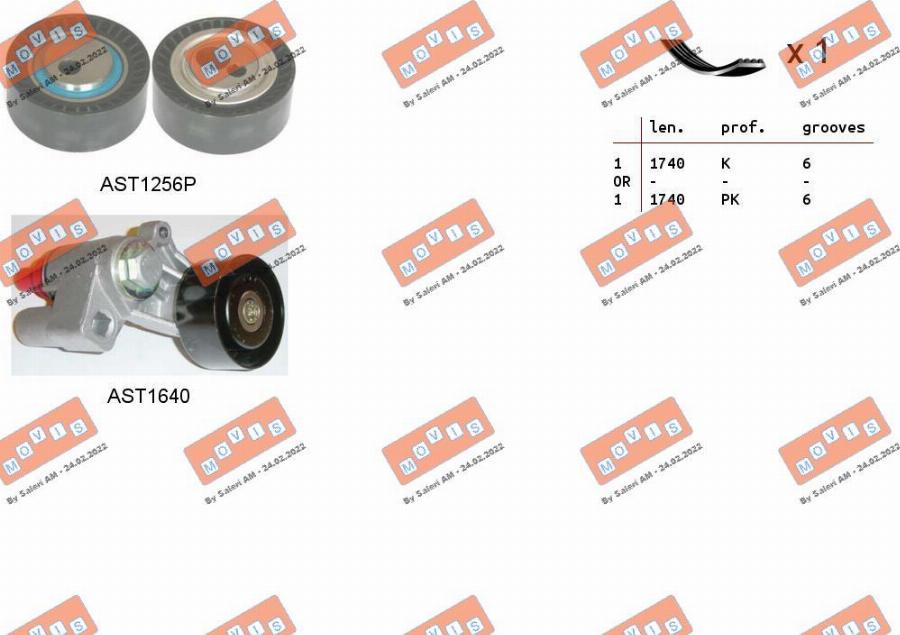 MOVIS ASTA0090 - Kit Cinghie Poly-V www.autoricambi360.it