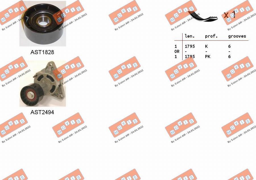 MOVIS ASTA0097 - Kit Cinghie Poly-V www.autoricambi360.it