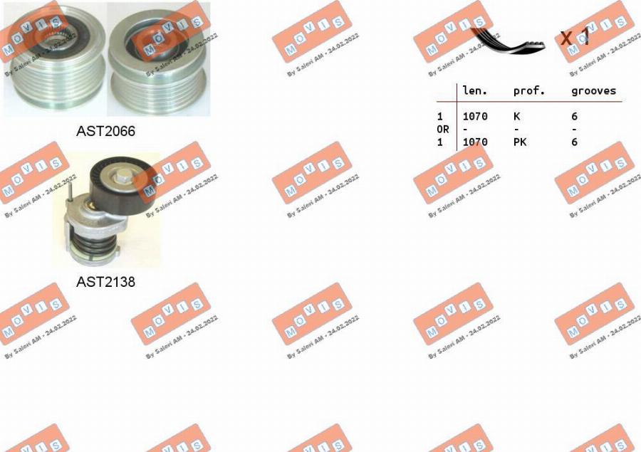 MOVIS ASTA0044 - Kit Cinghie Poly-V www.autoricambi360.it