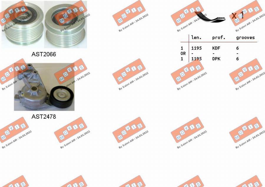 MOVIS ASTA0045 - Kit Cinghie Poly-V www.autoricambi360.it