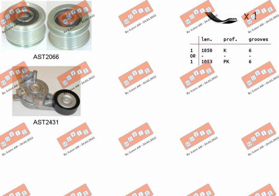 MOVIS ASTA0046 - Kit Cinghie Poly-V www.autoricambi360.it
