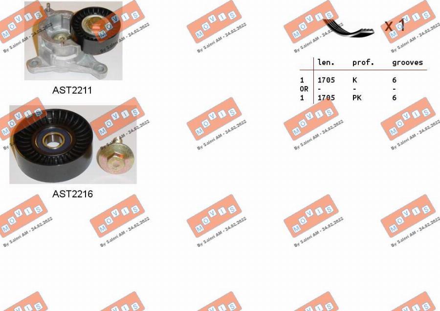MOVIS ASTA0048 - Kit Cinghie Poly-V www.autoricambi360.it