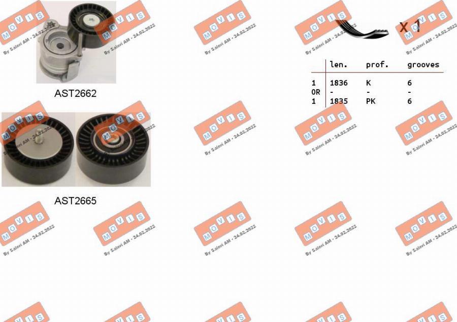 MOVIS ASTA0042 - Kit Cinghie Poly-V www.autoricambi360.it