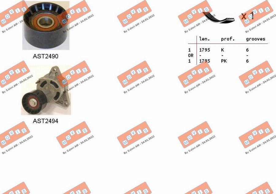 MOVIS ASTA0050 - Kit Cinghie Poly-V www.autoricambi360.it