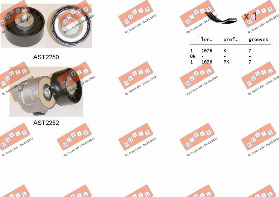 MOVIS ASTA0053 - Kit Cinghie Poly-V www.autoricambi360.it