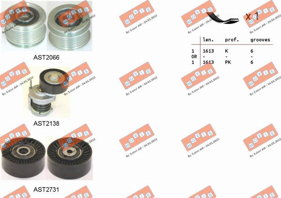 MOVIS ASTA0064 - Kit Cinghie Poly-V www.autoricambi360.it