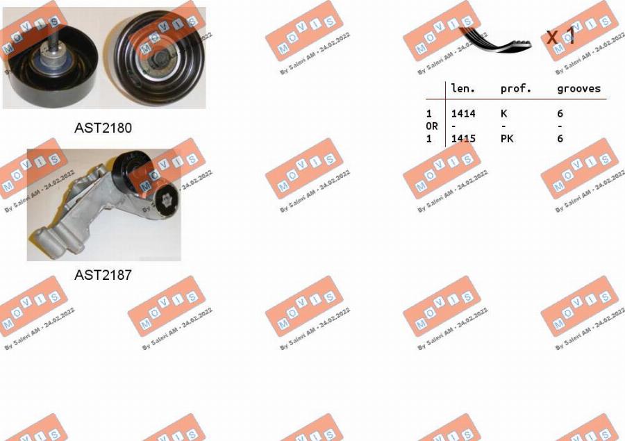 MOVIS ASTA0061 - Kit Cinghie Poly-V www.autoricambi360.it