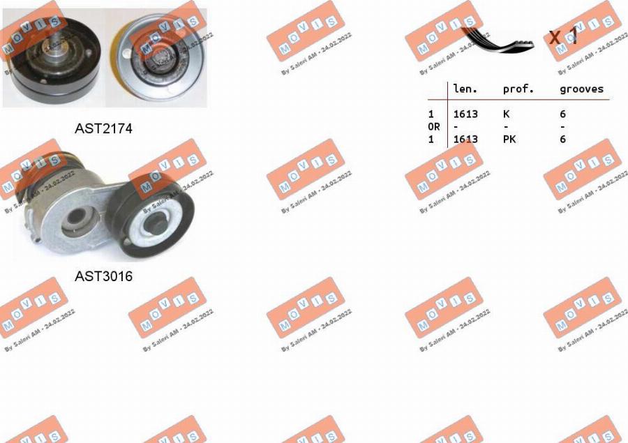 MOVIS ASTA0062 - Kit Cinghie Poly-V www.autoricambi360.it