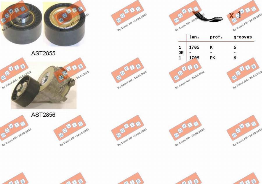 MOVIS ASTA0004 - Kit Cinghie Poly-V www.autoricambi360.it