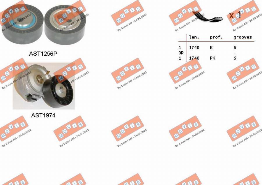 MOVIS ASTA0005 - Kit Cinghie Poly-V www.autoricambi360.it