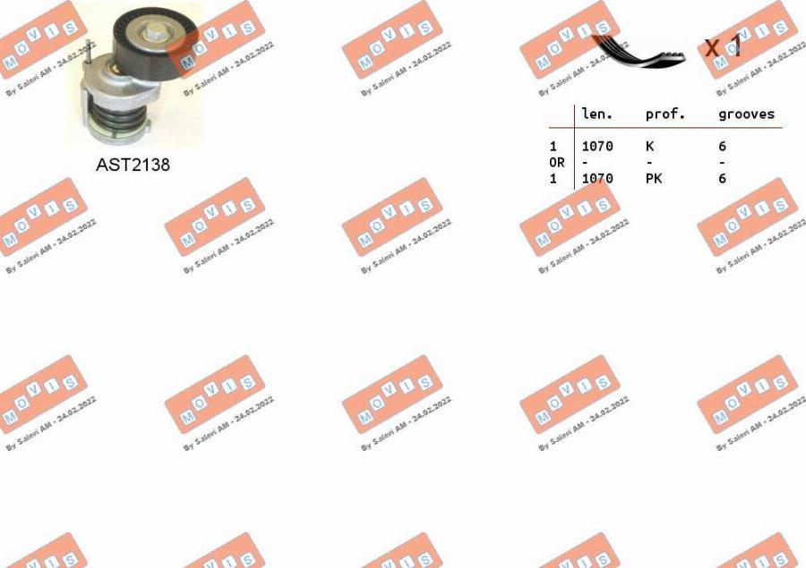 MOVIS ASTA0008 - Kit Cinghie Poly-V www.autoricambi360.it