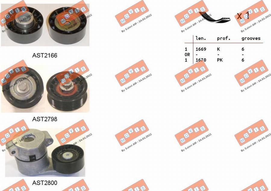 MOVIS ASTA0002 - Kit Cinghie Poly-V www.autoricambi360.it