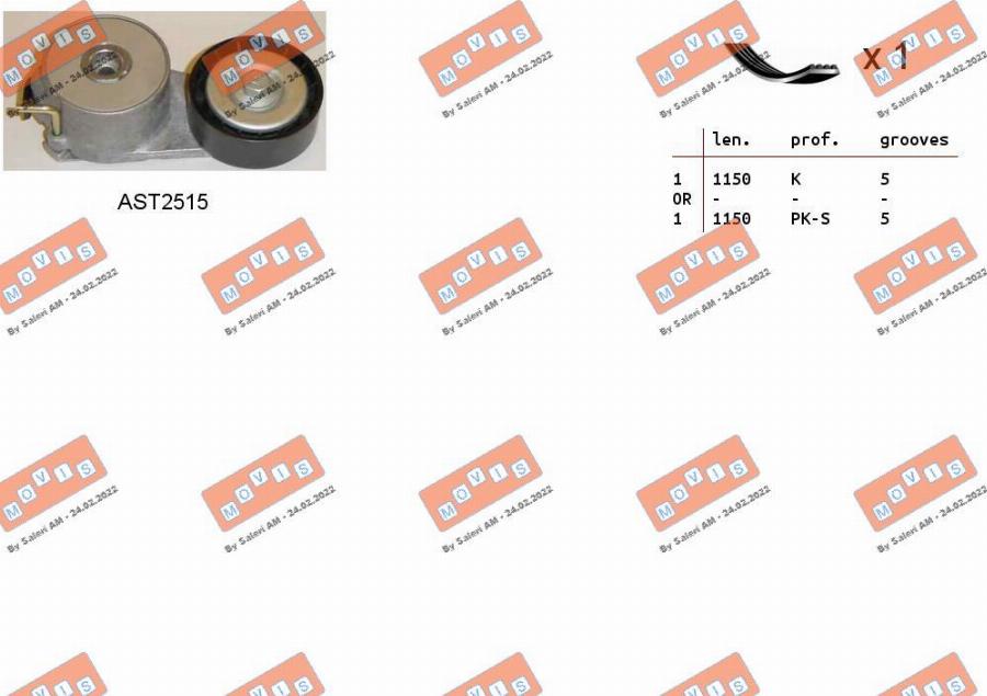 MOVIS ASTA0014 - Kit Cinghie Poly-V www.autoricambi360.it