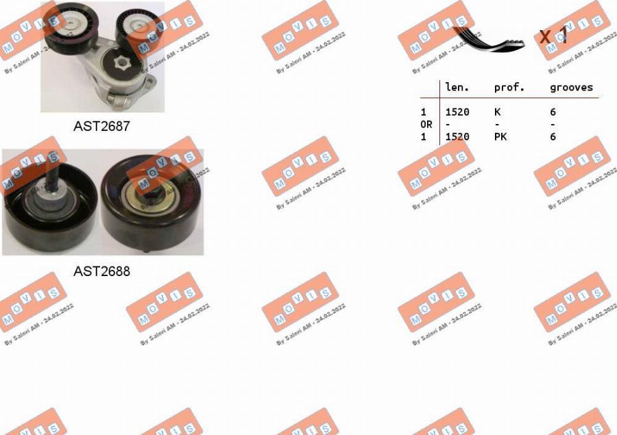 MOVIS ASTA0010 - Kit Cinghie Poly-V www.autoricambi360.it