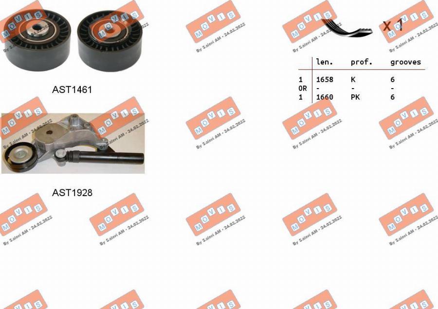 MOVIS ASTA0011 - Kit Cinghie Poly-V www.autoricambi360.it