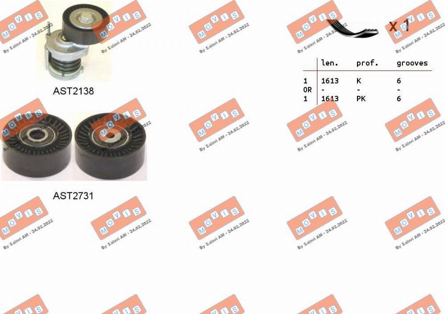 MOVIS ASTA0013 - Kit Cinghie Poly-V www.autoricambi360.it