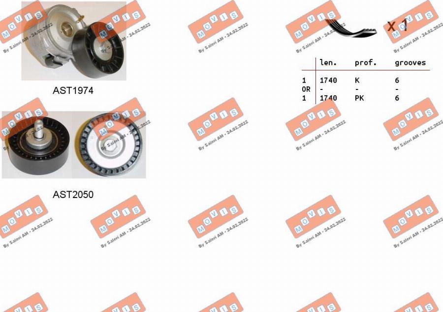 MOVIS ASTA0017 - Kit Cinghie Poly-V www.autoricambi360.it