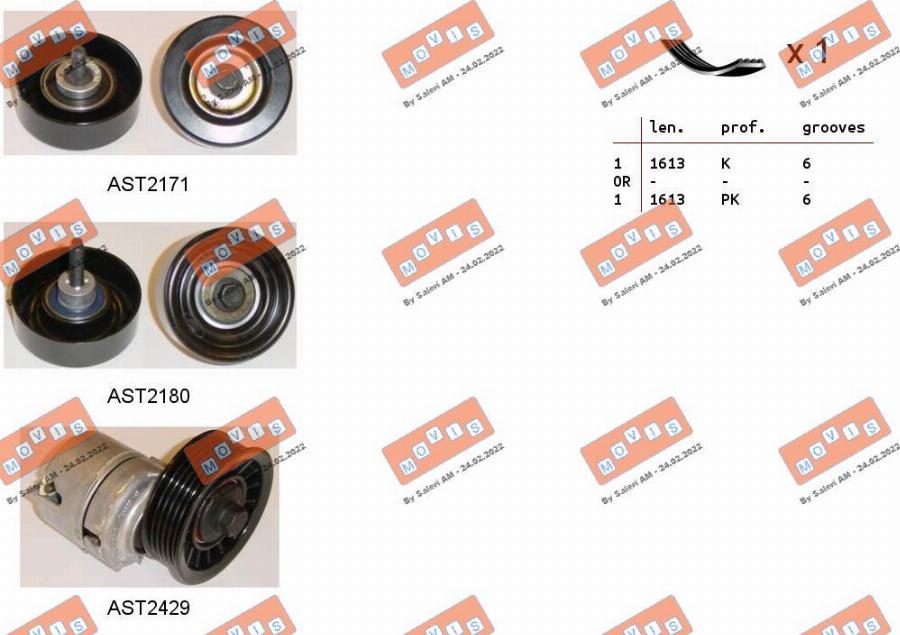 MOVIS ASTA0084 - Kit Cinghie Poly-V www.autoricambi360.it