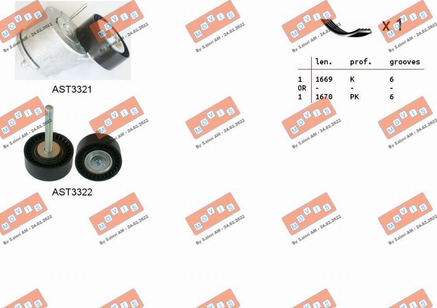 MOVIS ASTA0085 - Kit Cinghie Poly-V www.autoricambi360.it