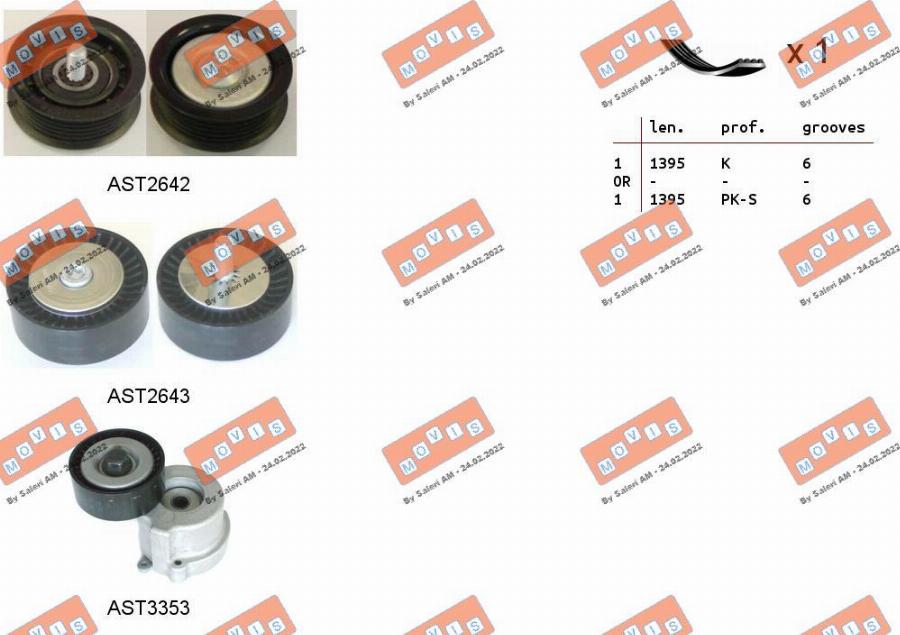 MOVIS ASTA0080 - Kit Cinghie Poly-V www.autoricambi360.it