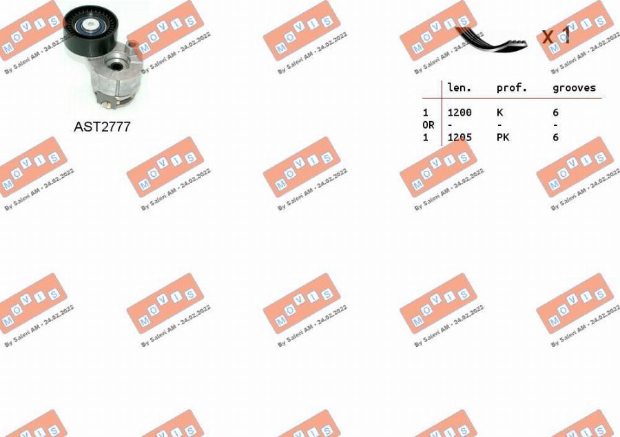 MOVIS ASTA0034 - Kit Cinghie Poly-V www.autoricambi360.it