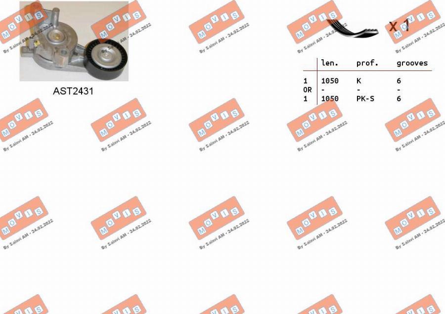 MOVIS ASTA0033 - Kit Cinghie Poly-V www.autoricambi360.it