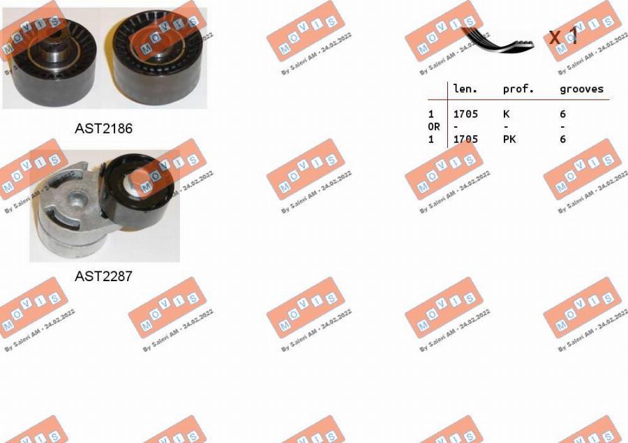 MOVIS ASTA0037 - Kit Cinghie Poly-V www.autoricambi360.it