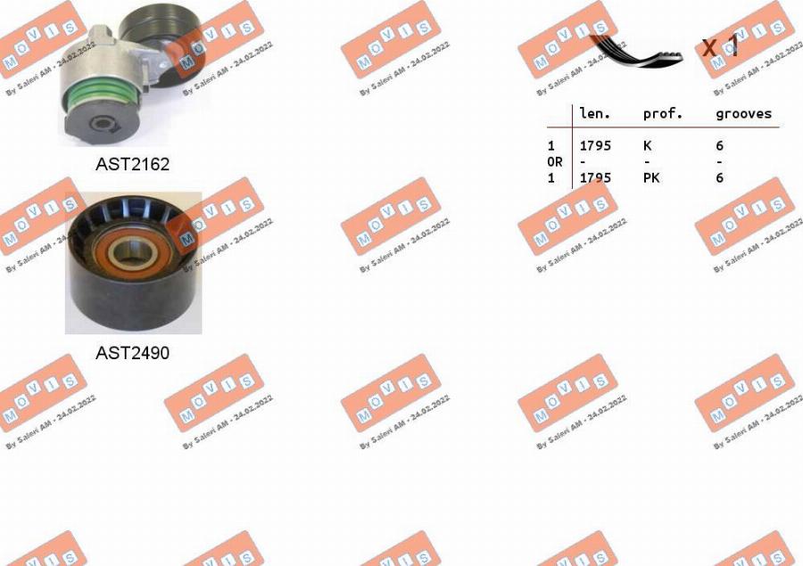 MOVIS ASTA0024 - Kit Cinghie Poly-V www.autoricambi360.it
